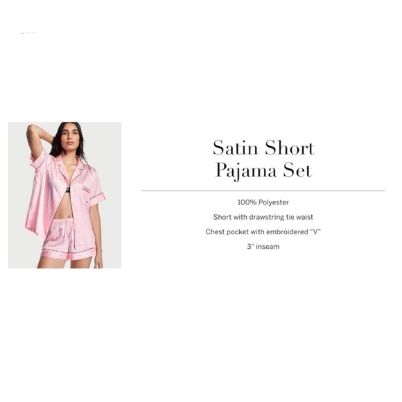 Victoria's Secret Iconic Stripes Satin Pajama - Picture 6 of 8